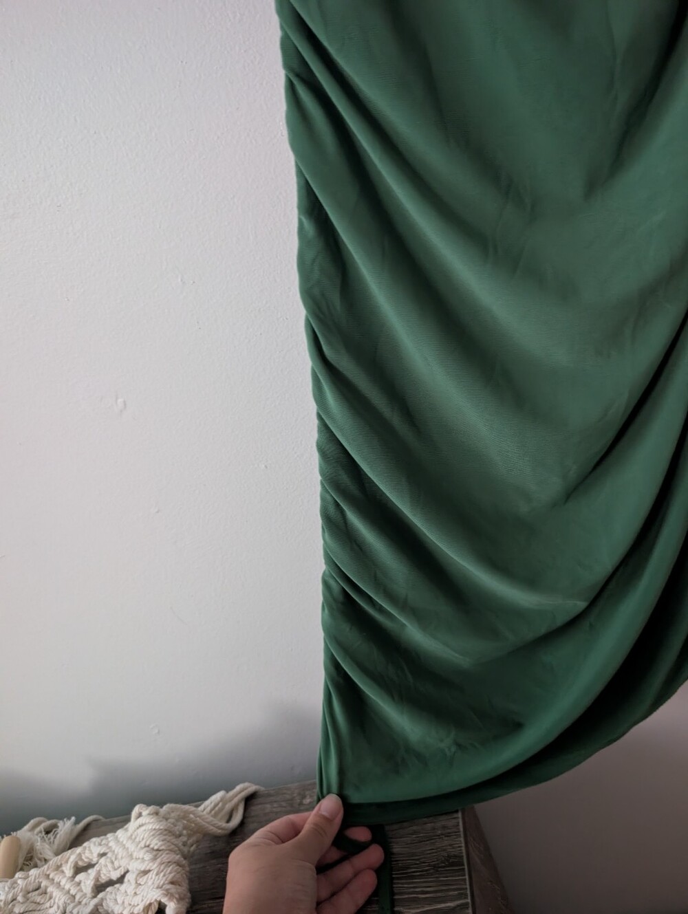 Forever Rose Stretchy Ruched Side Green Mini Dress Size Large - Picture 6 of 6